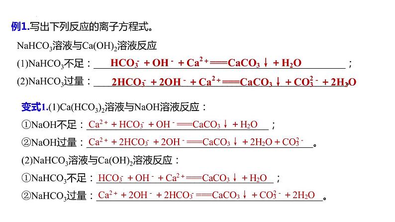 2023届高三化学高考备考大一轮复习第一章化学物质及其变化（03）用分类思想突破离子方程式的书写+课件08