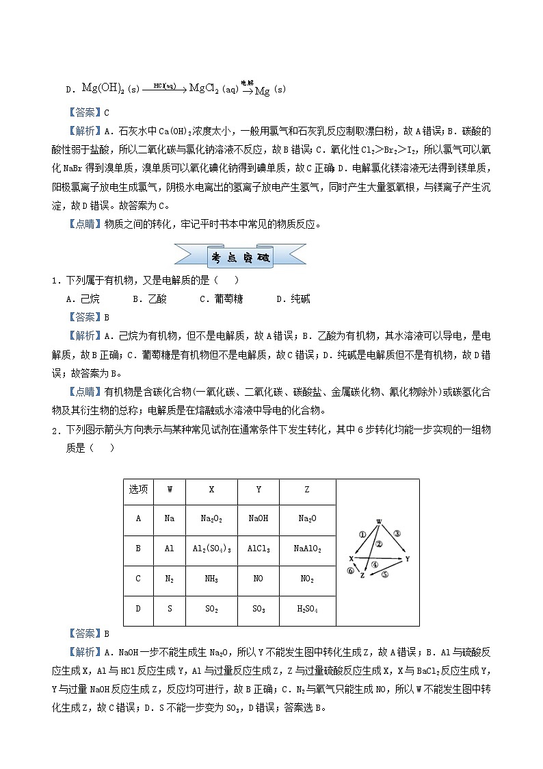 高考化学小题必练2物质的组成分类性质含答案第3页