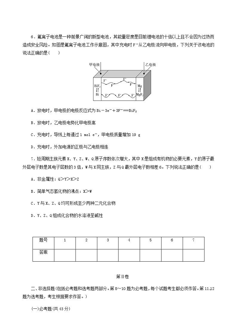 高考化学二轮复习提升模拟卷1含答案第3页