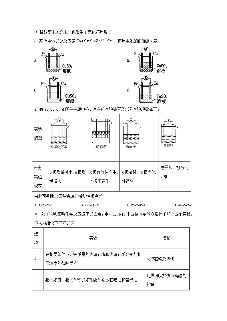 2021-2022学年河南省濮阳市第一高级中学高一下学期期中质量检测化学试卷含答案03