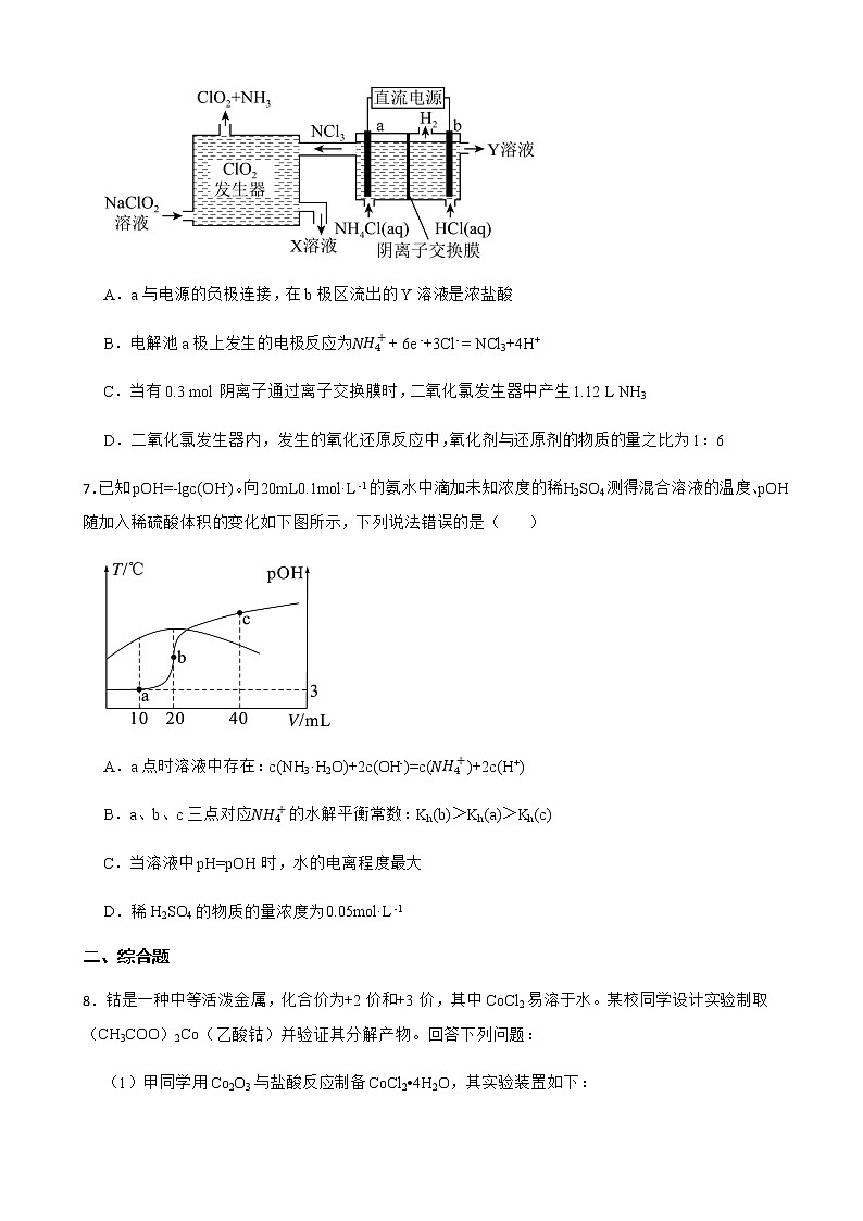 2022届四川省自贡市高三下学期第三次诊断性考试理综化学试题含解析第3页