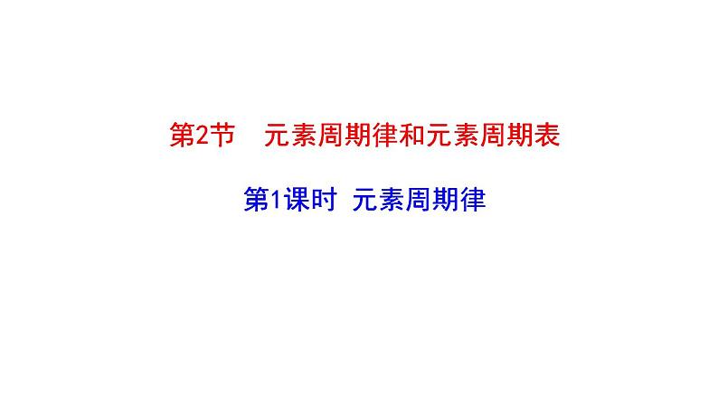 1.2.1 元素周期律 课件 2022-2023学年高一化学鲁科版（2019）必修第二册 第1页