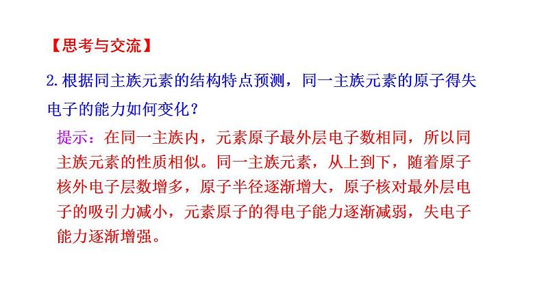 1.3.2研究同主族元素的性质 课件 2022-2023学年高一化学鲁科版（2019）必修第二册 第7页