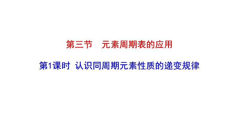 1.3.1 认识同周期元素性质的递变规律 课件 2022-2023学年高一化学鲁科版（2019）必修第二册 第1页