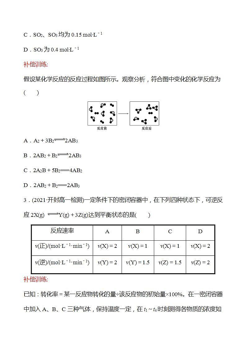 2.3.2 化学反应的限度 强化练习2022-2023学年高一下学期化学鲁科版（2019）必修第二册02