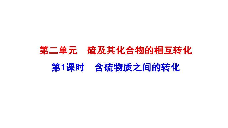 4.2.1 含硫物质之间的转化 课件（22张） 2022-2023 苏教版 高中化学 必修第一册01