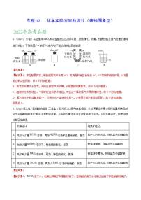 2020-2022近三年高考化学真题汇编（新高考）专题12 化学实验方案的设计（表格图象型）+答案解析