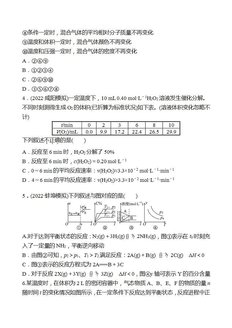 鲁科版 2023高考化学 一轮复习 高考热点专项练(四)　化学反应速率、平衡图像 试卷 （学生版）第2页
