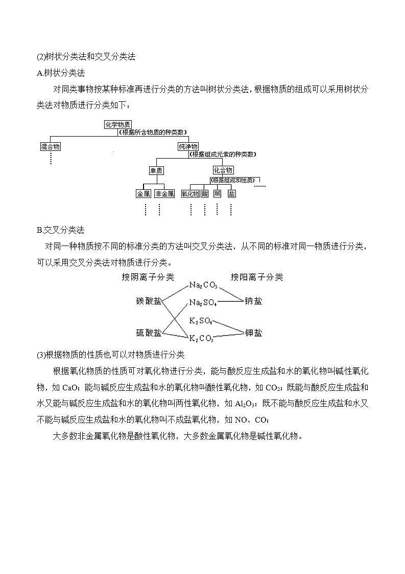 高中化学必修一 1.1 《第一节 物质的分类及转化》优质课教案教学设计第2页