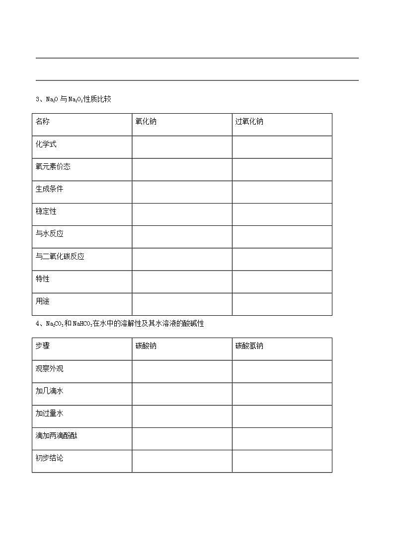 高中化学必修一 2.1.2 钠的几种化合物学案02