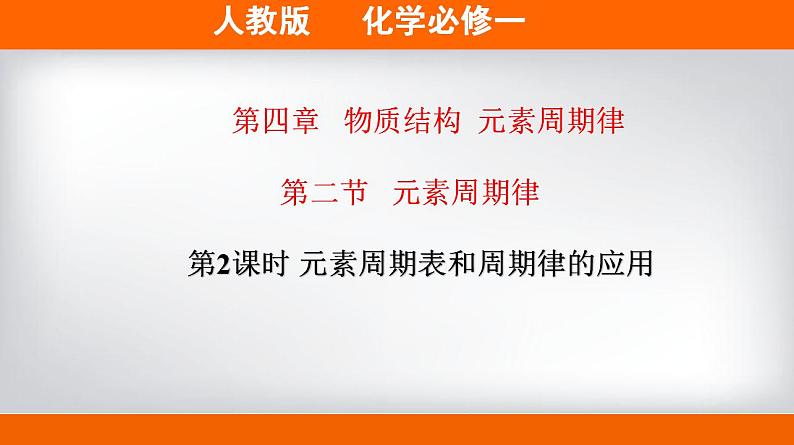 高中化学必修一 专题4.2.2 元素周期表和周期律的应用备课堂课件））01