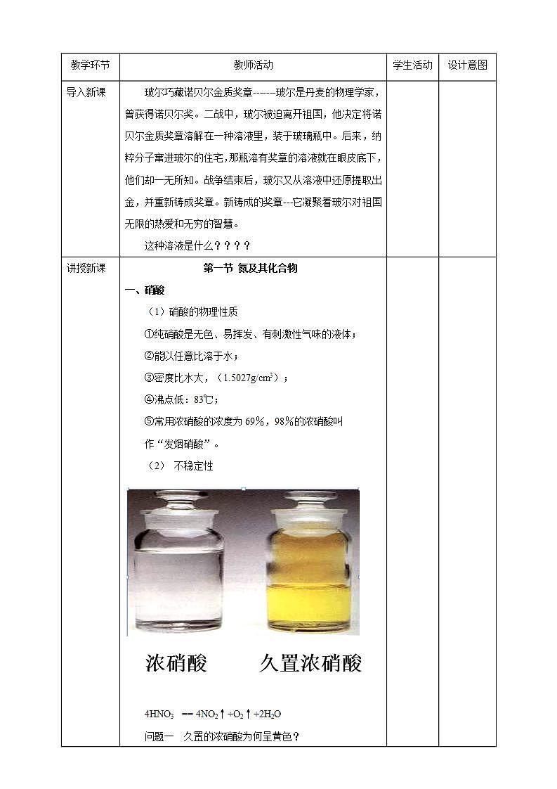 高中化学必修2 氮及其化合物教学设计第三课时02