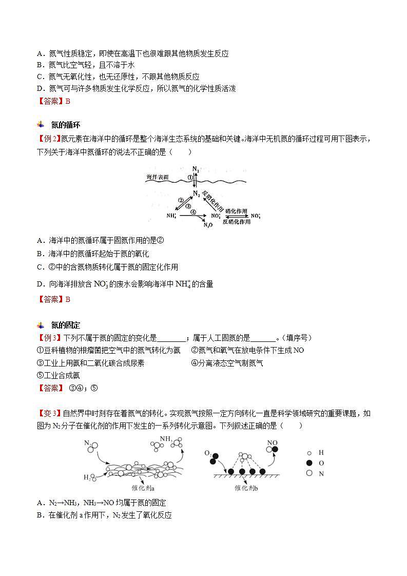 高中化学必修2 第03讲 氮气、一氧化氮、二氧化氮新教师版）第3页