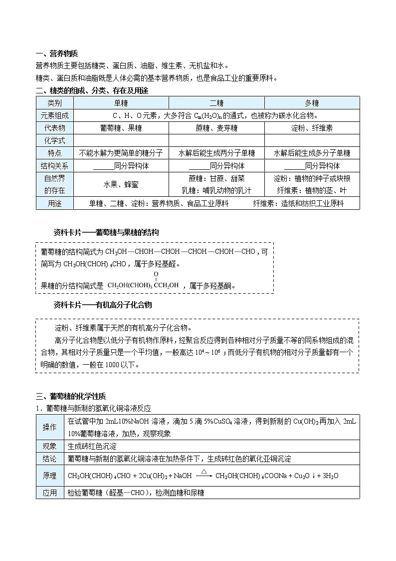 高中化学必修2 第13讲 基本营养物质新学生版）第2页