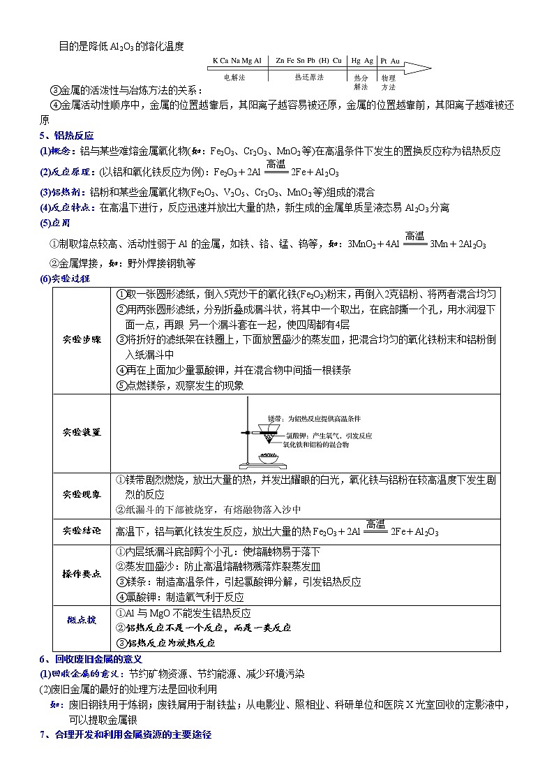 高中化学必修2 课时8.1.1 金属矿物与海水资源的开发利用高一化学精品讲义第2页