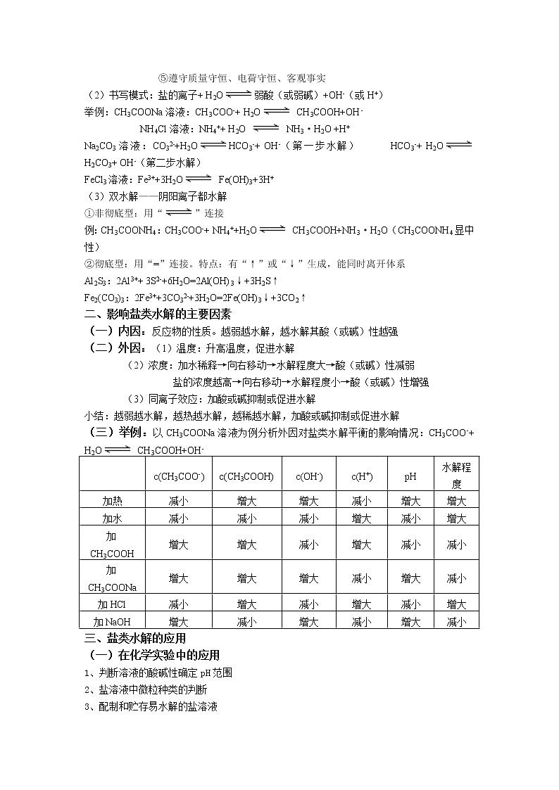 高中化学选择性必修一 3.3 盐类的水解 基础知识讲义第2页