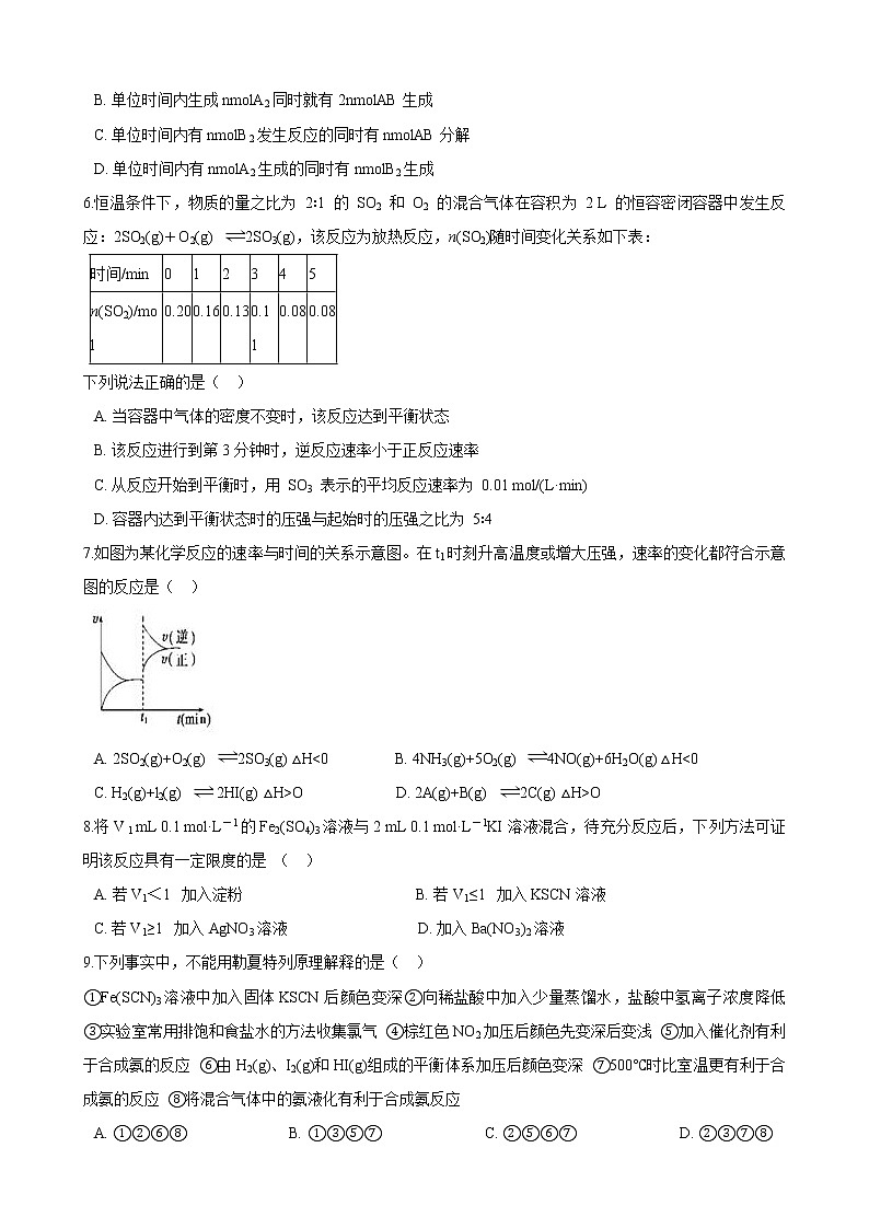 高中化学选择性必修一 第二章 化学反应速率与化学平衡单元测试卷（含解析）第2页
