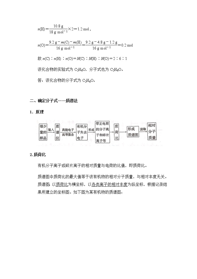 高中化学选择性必修三 1.2.2有机化合物分子式与分子结构的确定 讲义02