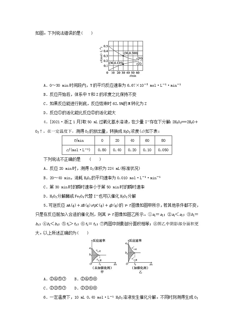 2023版新教材高考化学微专题小练习专练30化学反应速率及影响因素02