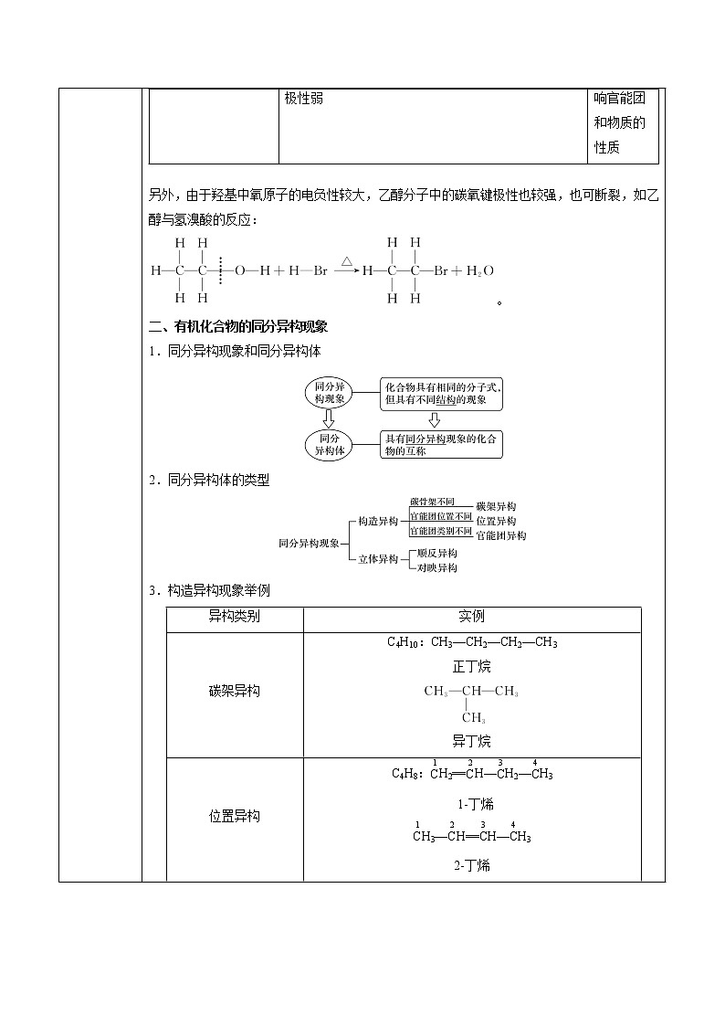 高中化学选择性必修三 第1章 第1节 第2课时 有机化合物中的共价键和同分异构现象 讲义02