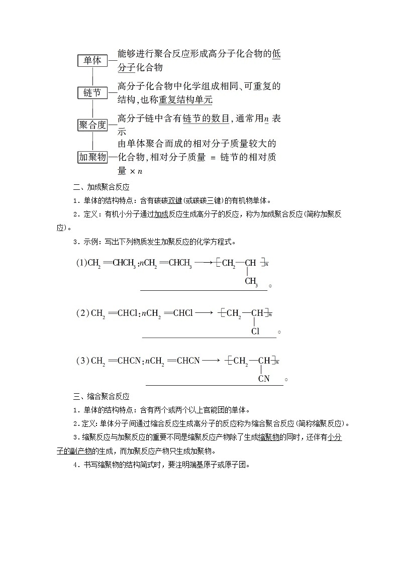 高中化学选择性必修三 第5章合成高分子第1节合成高分子的基本方法学案02