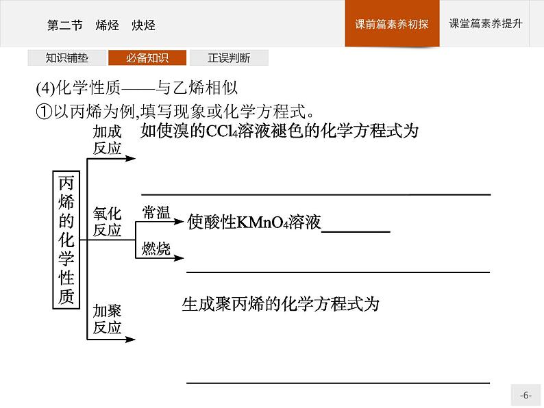 高中化学选择性必修三 第二章　第二节　烯烃　炔烃第6页