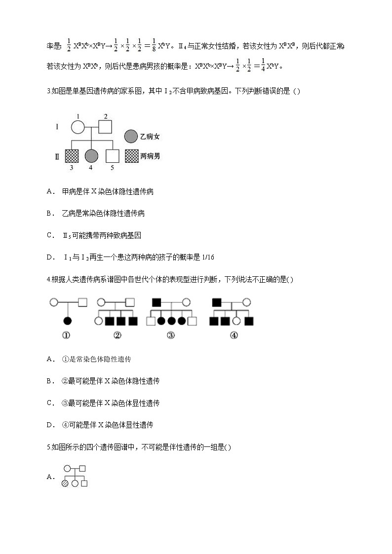 【新教材精创】2.3 伴性遗传 练习（1）（原卷版）第2页