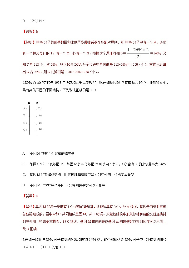 【新教材精创】3.2 DNA的结构 练习（1）（解析版）03