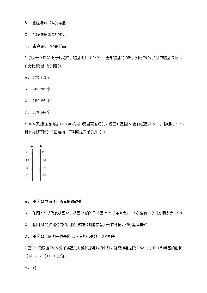 【新教材精创】3.2 DNA的结构 练习（1）（原卷版）02