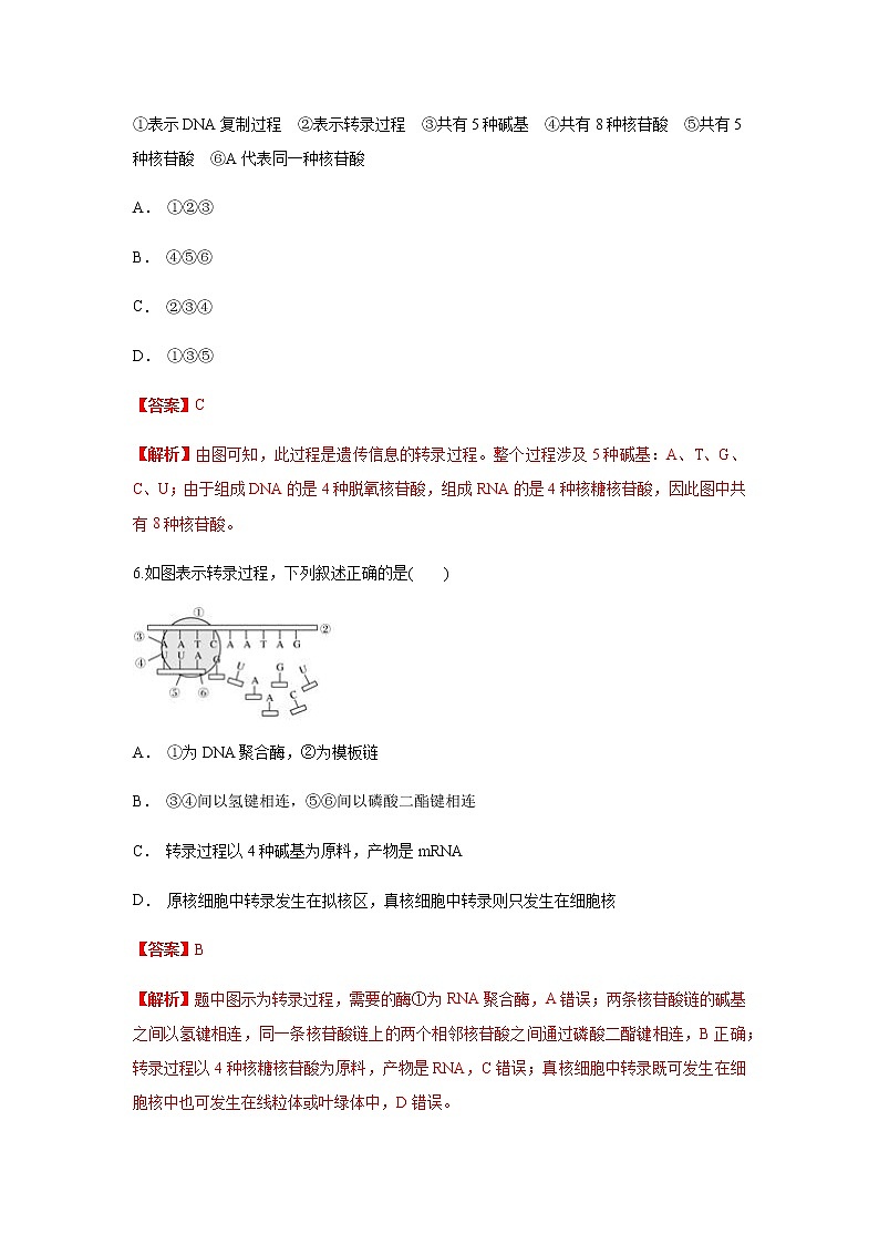 【新教材精创】4.1.1 基因指导蛋白质的合成 练习（1）（解析版）第3页