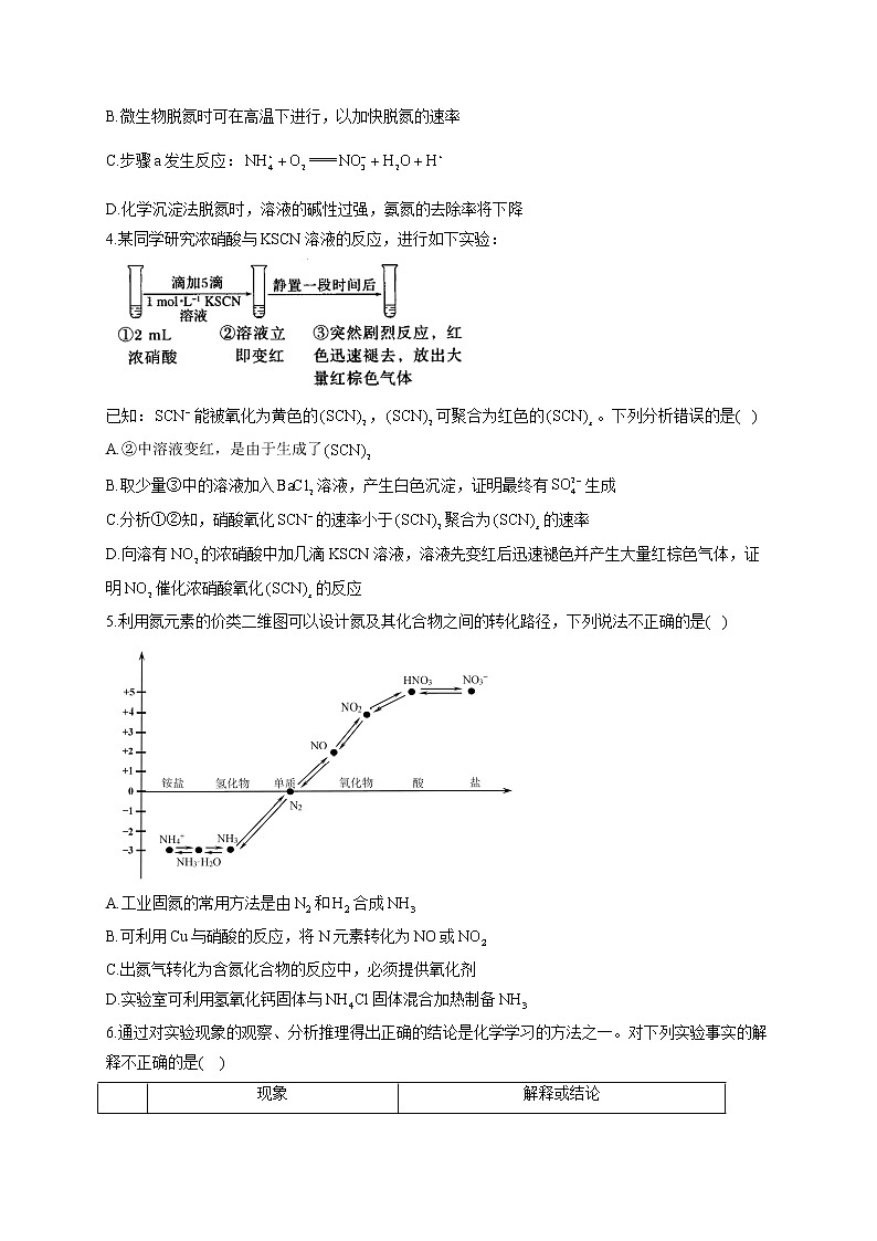 【通用版】2023届高考化学一轮复习元素及其化合物专练（8）含氮化合物的性质与应用第2页