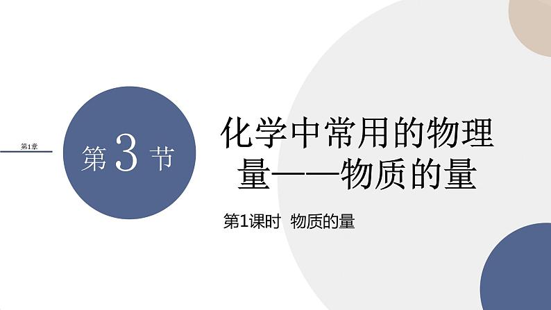 山东科技版高中化学必修第一册 1.3.1《物质的量》课件PPT01