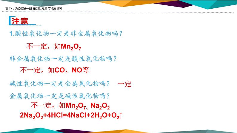 山东科技版高中化学必修第一册 2.1.1《元素与物质的关系 物质的分类》课件PPT06