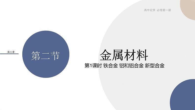 人教版高中化学必修第一册 第三章 2.1《铁合金 铝和铝合金 新型合金》课件PPT01