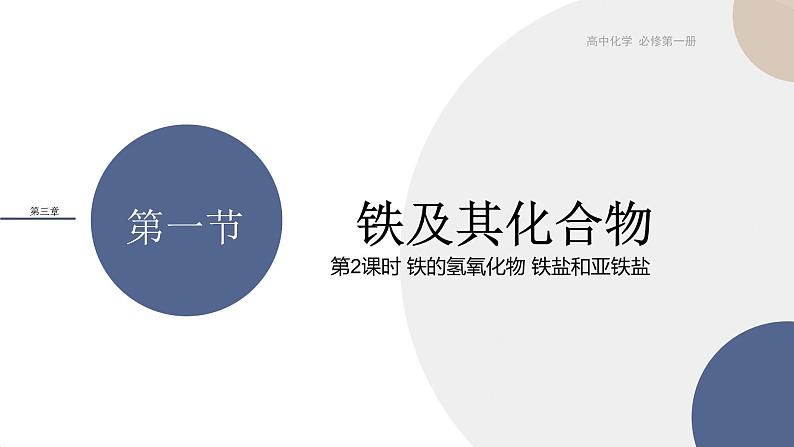 人教版高中化学必修第一册 第三章 1.2《铁的氢氧化物、铁盐和亚铁盐》课件PPT01