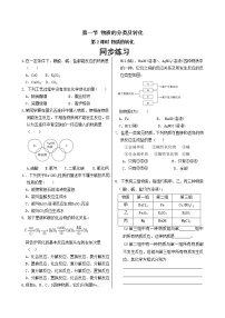 人教版 (2019)必修 第一册第一节 物质的分类及转化课堂检测