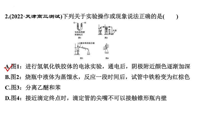 2023届高三化学高考备考一轮复习课件：实验设计中装置使用的评价分析04