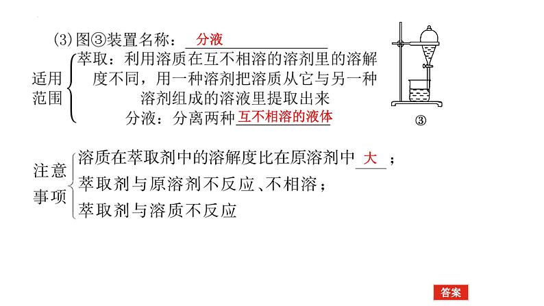 2023届高考全国通用版化学一轮考点复习10.2物质的分离、提纯、检验与鉴别课件第8页