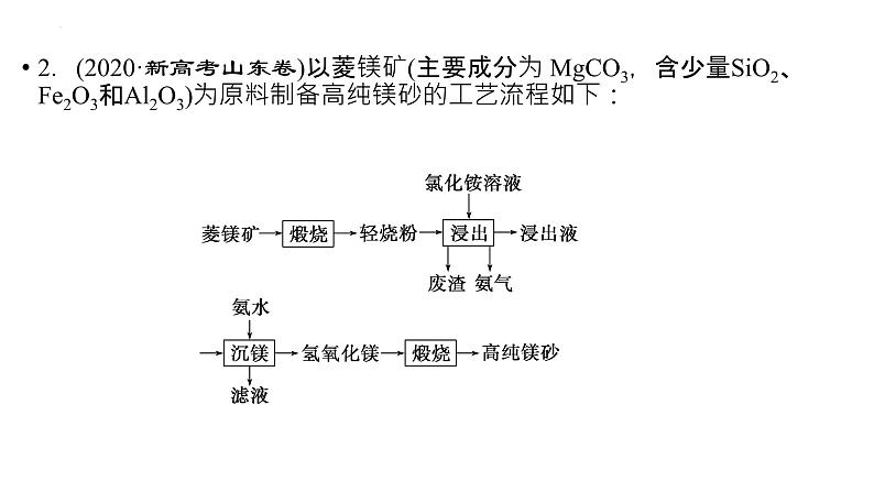 2023届高三化学一轮复习：“微流程”——金属及其化合物的转化第4页