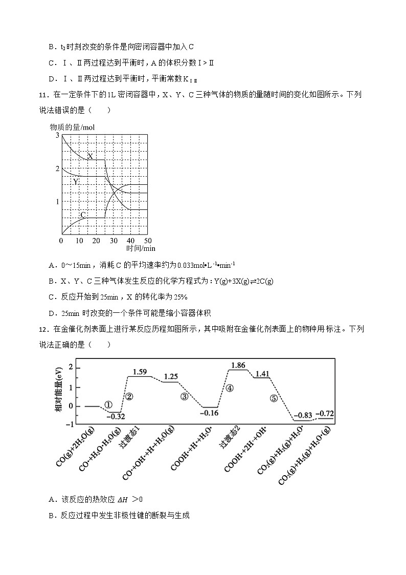 人教【新课标】高中化学一轮复习：专题10化学反应速率与化学平衡及答案第3页