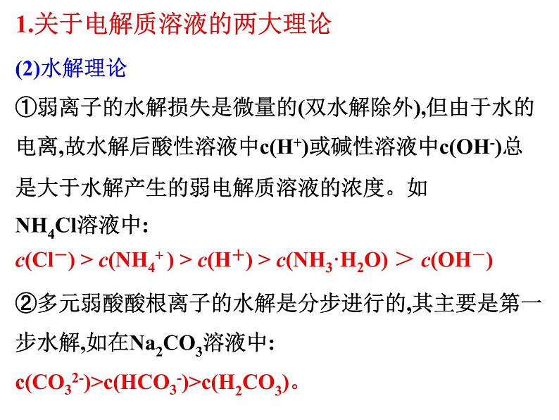 专题11 盐类的水解 (溶液中离子浓度大小比较)- 名校同步2022-2023学年高二化学疑难点突破实用课件（人教版2019选择性必修1）第3页