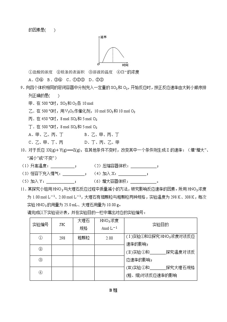 高中化学苏教版选修一 2.1.2 影响化学反应速率的因素（2） 作业（原卷+解析卷）02