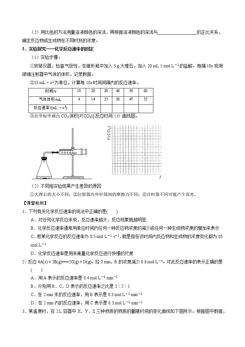 高中化学苏教版选修一 2.1.1化学反应速率的表示方法 学案02