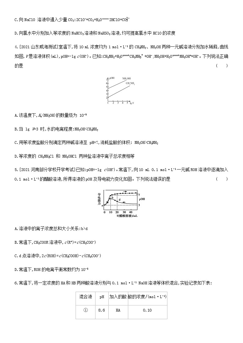 通用版高考化学考点复习训练十六弱电解质的电离平衡含答案第2页