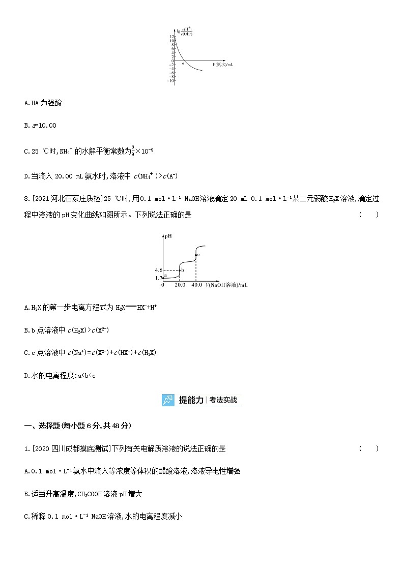 通用版高考化学考点复习训练十七水的电离和溶液的酸碱性含答案第3页
