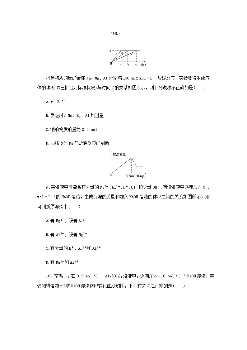 统考版高考化学一轮复习课时作业7镁、铝及其化合物含答案第3页