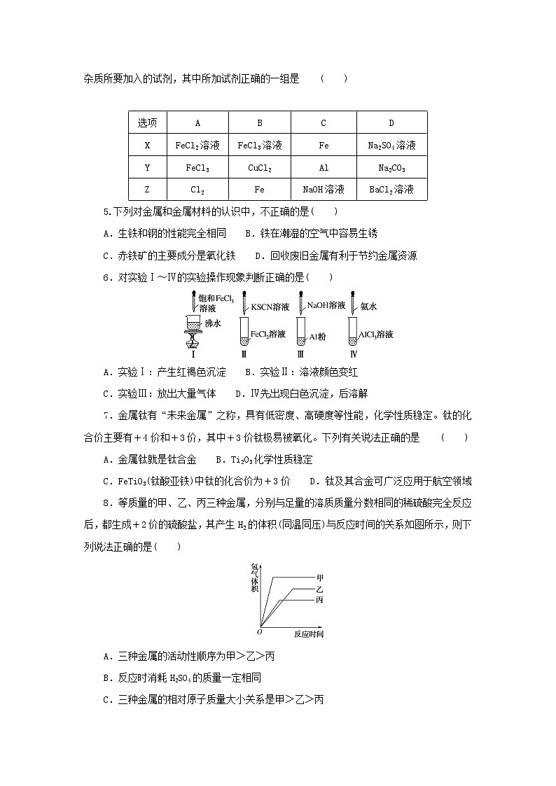 2022_2023学年新教材高中化学新人教版必修第一册第三章铁金属材料综合素养测评第2页