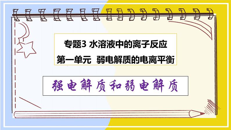 高中化学苏教版选修一 3.1.1强电解质和弱电解质 课件PPT01