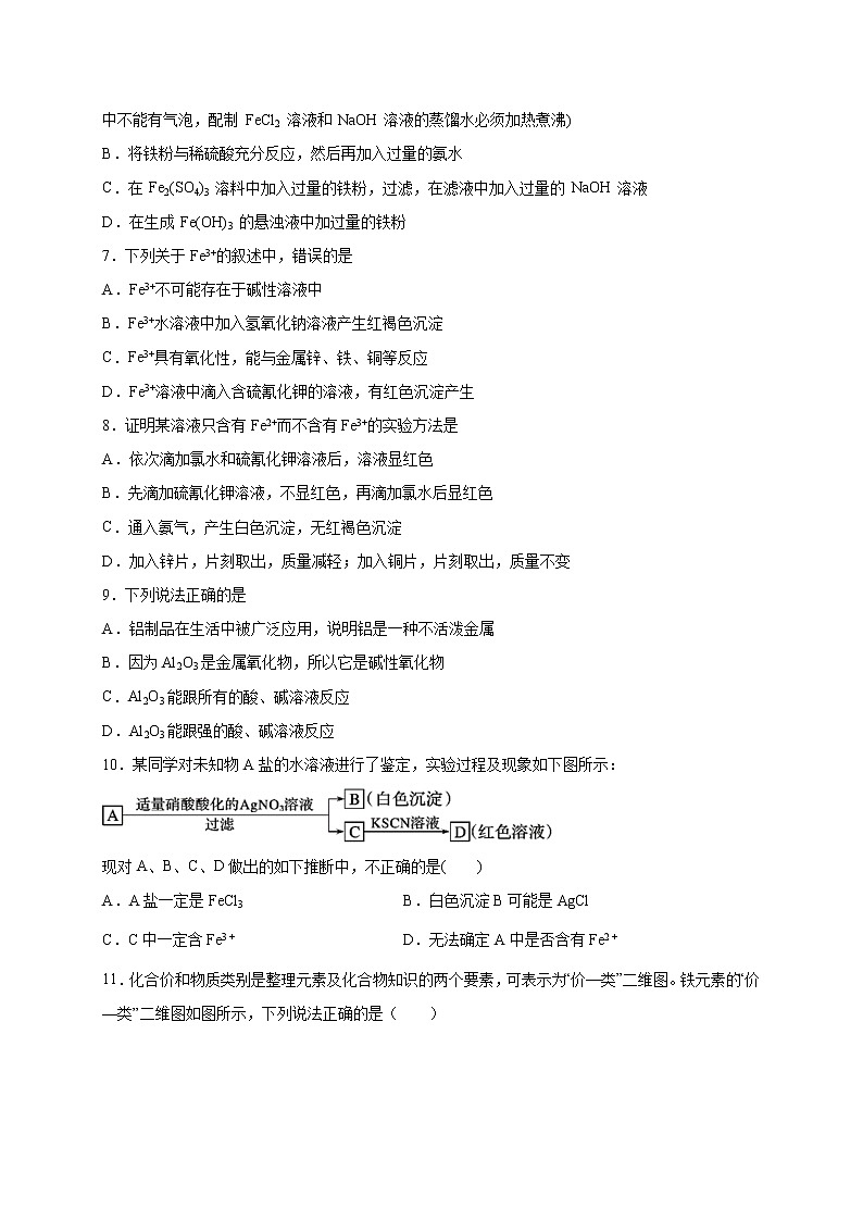 第3章 铁 金属材料（提分小卷）-【单元测试】2022-2023学年高一化学尖子生选拔卷（人教版2019必修第一册）（原卷版）第2页