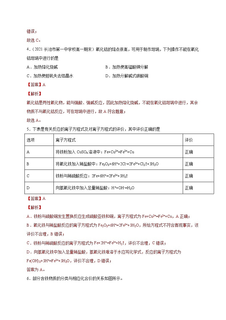 第3章 铁 金属材料（选拔卷）-【单元测试】2022-2023学年高一化学尖子生选拔卷（人教版2019必修第一册）03